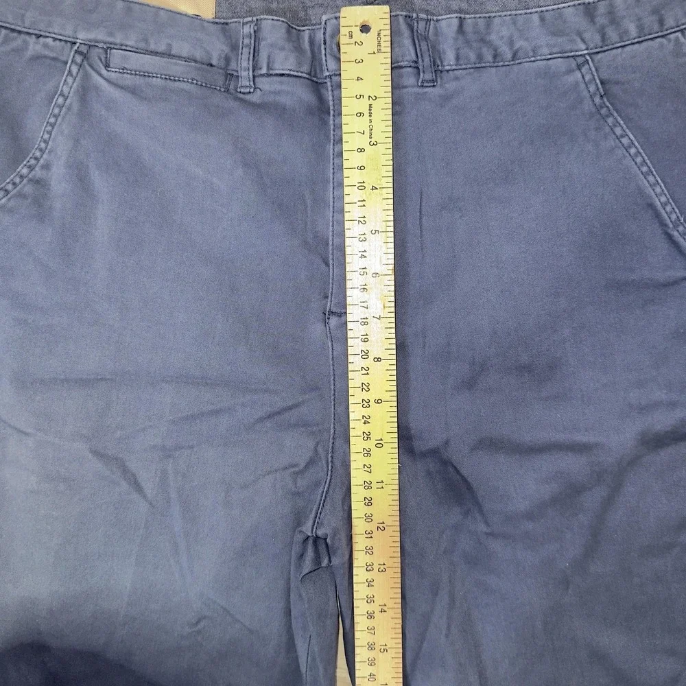 JACHS Chino Shorts Mens 34 Blue 10 Inseam Flat Front Casual Cotton Summer